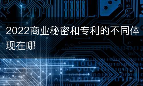 2022商业秘密和专利的不同体现在哪