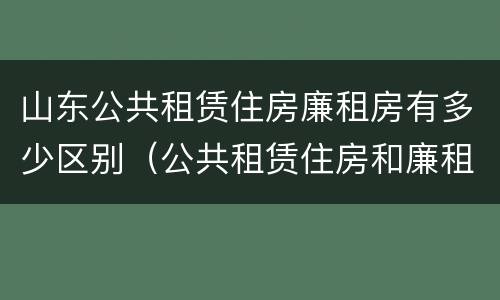 山东公共租赁住房廉租房有多少区别（公共租赁住房和廉租住房的区别）