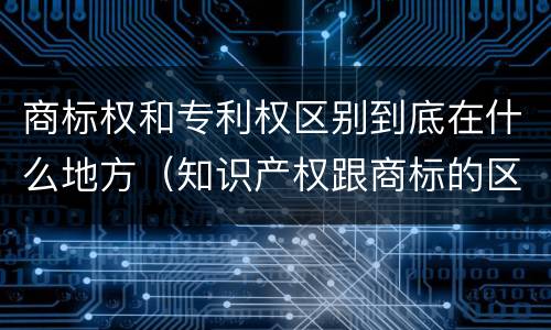 商标权和专利权区别到底在什么地方（知识产权跟商标的区别）