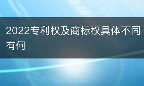 2022专利权及商标权具体不同有何