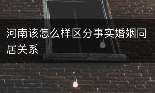 河南该怎么样区分事实婚姻同居关系