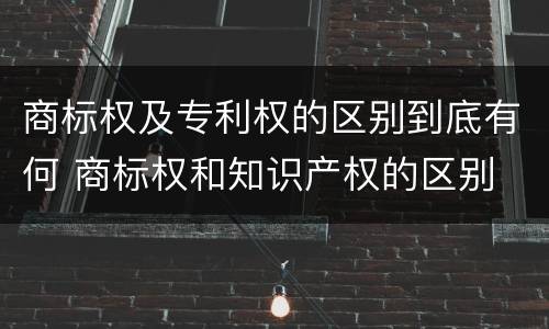 商标权及专利权的区别到底有何 商标权和知识产权的区别