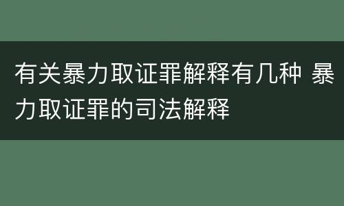 有关暴力取证罪解释有几种 暴力取证罪的司法解释