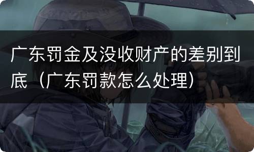 广东罚金及没收财产的差别到底（广东罚款怎么处理）