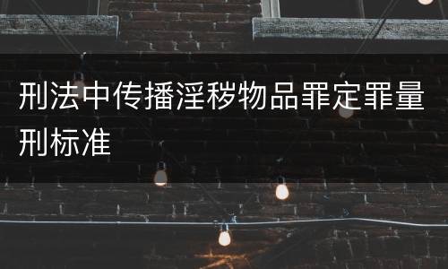 刑法中传播淫秽物品罪定罪量刑标准