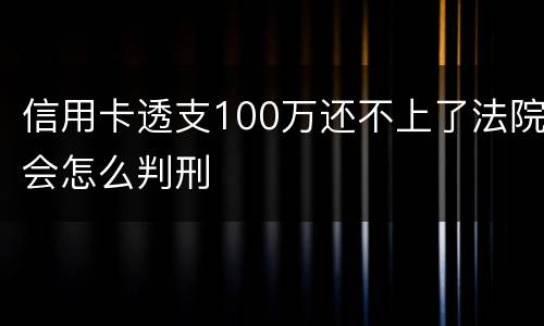 信用卡透支100万还不上了法院会怎么判刑