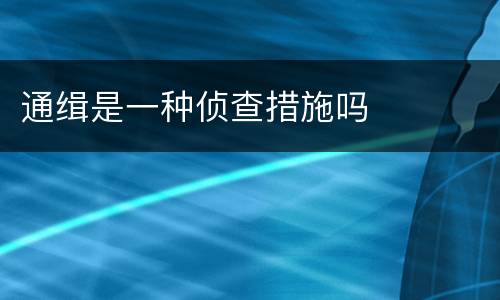 通缉是一种侦查措施吗