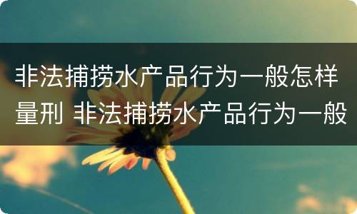 非法捕捞水产品行为一般怎样量刑 非法捕捞水产品行为一般怎样量刑的