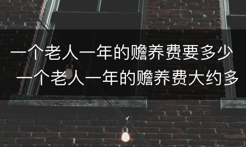 一个老人一年的赡养费要多少 一个老人一年的赡养费大约多少钱