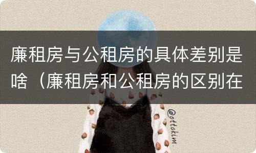 廉租房与公租房的具体差别是啥（廉租房和公租房的区别在哪）