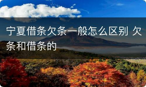 宁夏借条欠条一般怎么区别 欠条和借条的