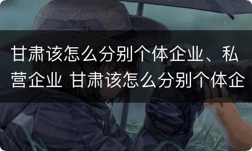 甘肃该怎么分别个体企业、私营企业 甘肃该怎么分别个体企业,私营企业和国企