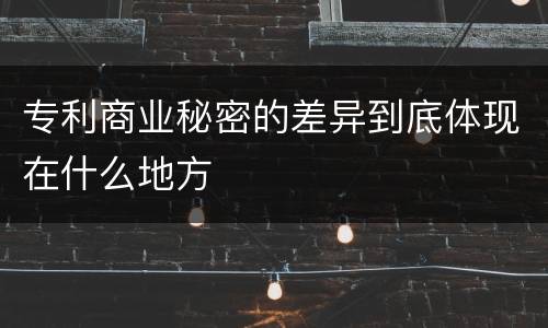 专利商业秘密的差异到底体现在什么地方