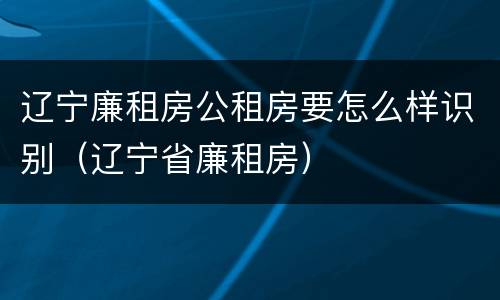 辽宁廉租房公租房要怎么样识别（辽宁省廉租房）