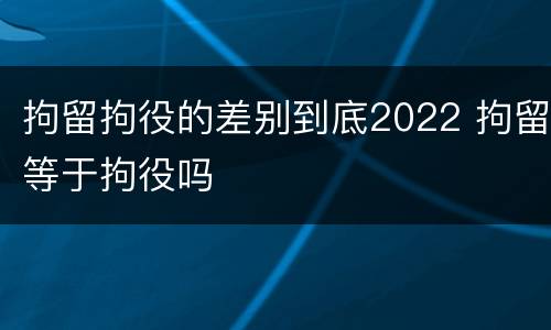 拘留拘役的差别到底2022 拘留等于拘役吗