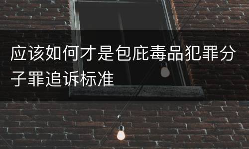 应该如何才是包庇毒品犯罪分子罪追诉标准