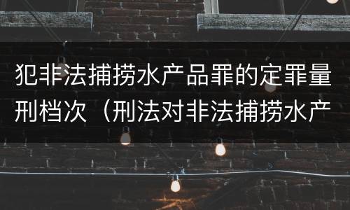 犯非法捕捞水产品罪的定罪量刑档次（刑法对非法捕捞水产品罪的定罪标准）