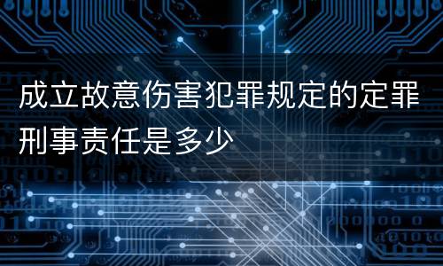 成立故意伤害犯罪规定的定罪刑事责任是多少