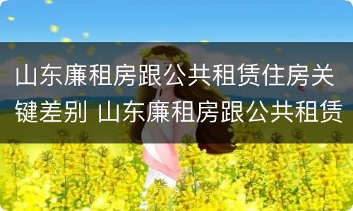 山东廉租房跟公共租赁住房关键差别 山东廉租房跟公共租赁住房关键差别大吗