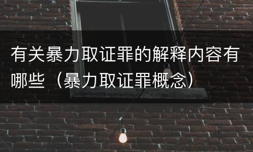 有关暴力取证罪的解释内容有哪些（暴力取证罪概念）