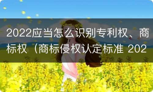 2022应当怎么识别专利权、商标权（商标侵权认定标准 2020）