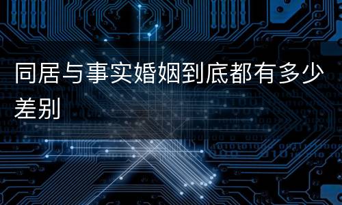 同居与事实婚姻到底都有多少差别