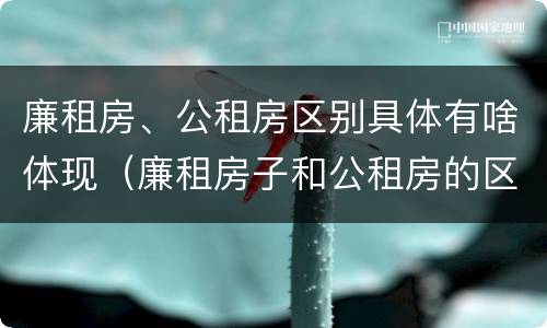 廉租房、公租房区别具体有啥体现（廉租房子和公租房的区别）