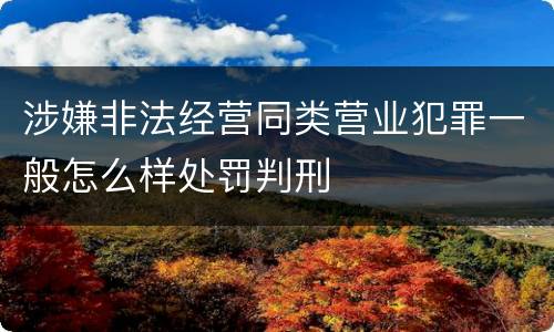 涉嫌非法经营同类营业犯罪一般怎么样处罚判刑
