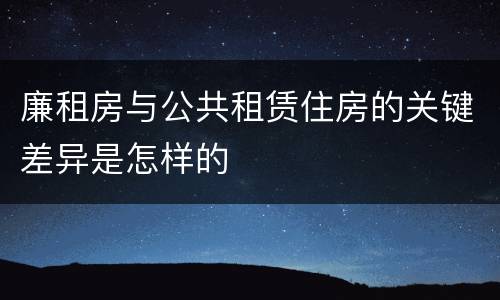 廉租房与公共租赁住房的关键差异是怎样的