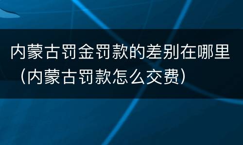 内蒙古罚金罚款的差别在哪里（内蒙古罚款怎么交费）