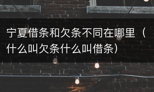 宁夏借条和欠条不同在哪里（什么叫欠条什么叫借条）