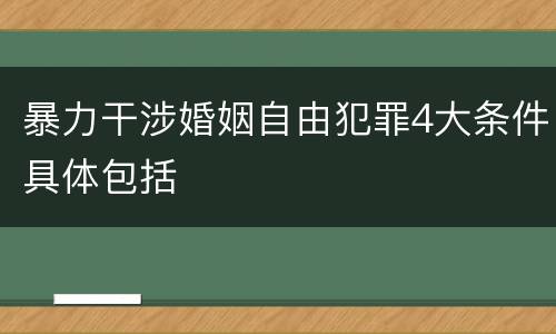 暴力干涉婚姻自由犯罪4大条件具体包括