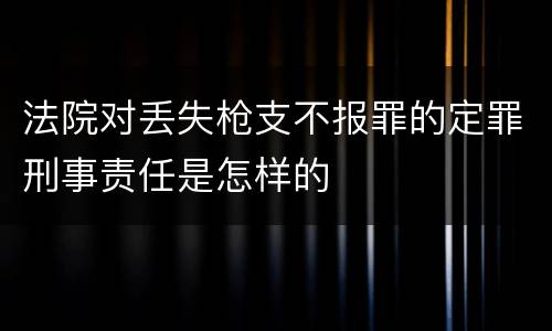 法院对丢失枪支不报罪的定罪刑事责任是怎样的