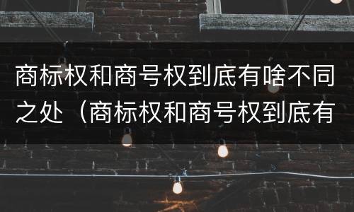 商标权和商号权到底有啥不同之处（商标权和商号权到底有啥不同之处呢）
