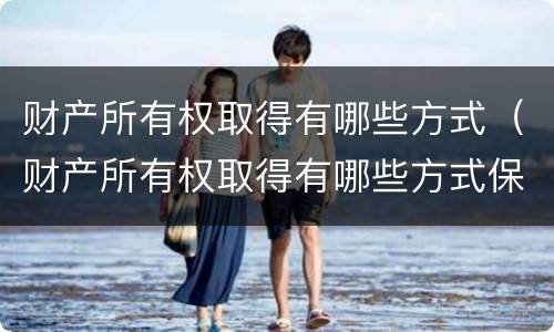 财产所有权取得有哪些方式（财产所有权取得有哪些方式保全）