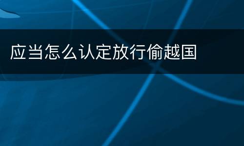 应当怎么认定放行偷越国