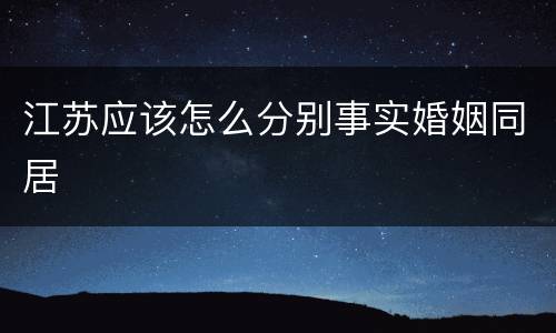 江苏应该怎么分别事实婚姻同居