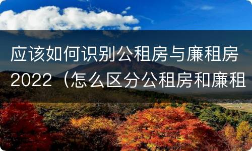 应该如何识别公租房与廉租房2022（怎么区分公租房和廉租房）