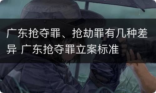 广东抢夺罪、抢劫罪有几种差异 广东抢夺罪立案标准