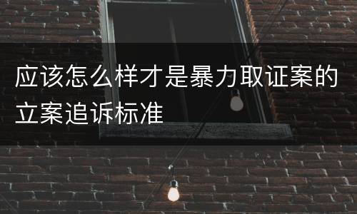 应该怎么样才是暴力取证案的立案追诉标准
