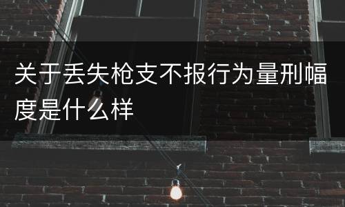 关于丢失枪支不报行为量刑幅度是什么样