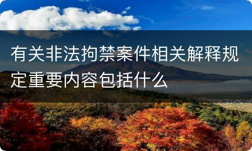 有关非法拘禁案件相关解释规定重要内容包括什么