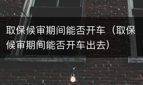 取保候审期间能否开车（取保候审期间能否开车出去）