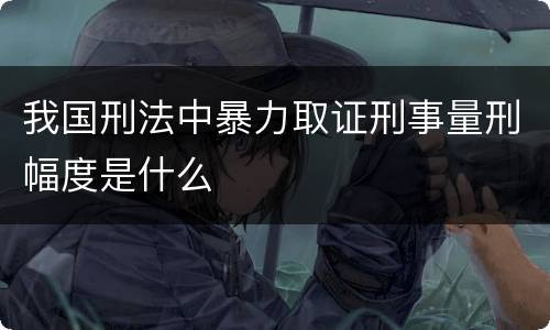 我国刑法中暴力取证刑事量刑幅度是什么
