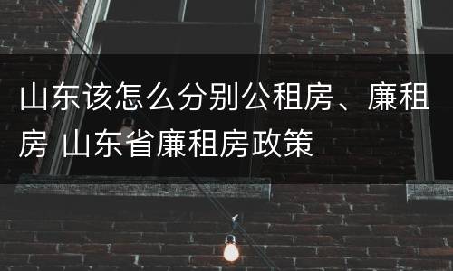 山东该怎么分别公租房、廉租房 山东省廉租房政策