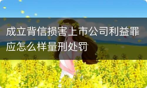 成立背信损害上市公司利益罪应怎么样量刑处罚