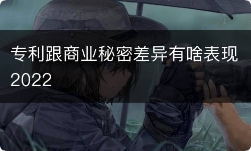 专利跟商业秘密差异有啥表现2022