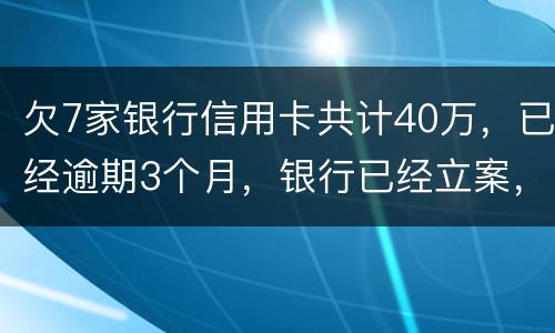欠7家银行信用卡共计40万，已经逾期3个月，银行已经立案，请问我被判刑几年