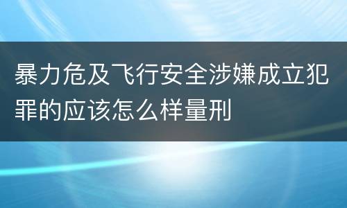 暴力危及飞行安全涉嫌成立犯罪的应该怎么样量刑