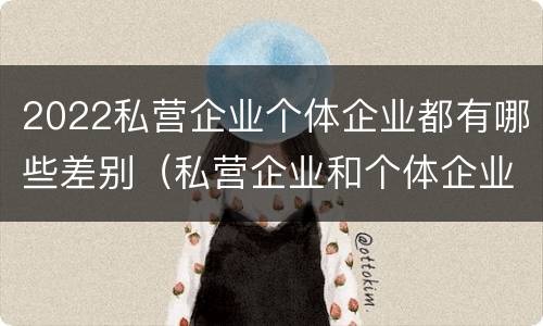 2022私营企业个体企业都有哪些差别（私营企业和个体企业的区别）